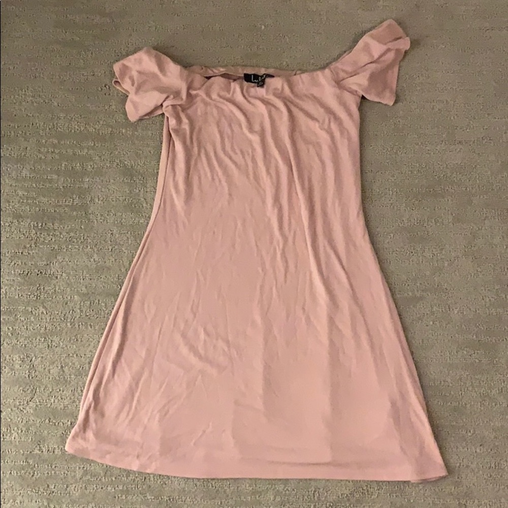 Lulu’s pink off the shoulder dress